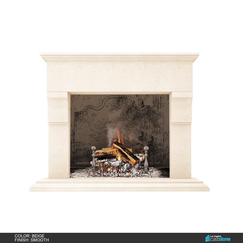 Pourtour de foyer Martel, Beige lisse