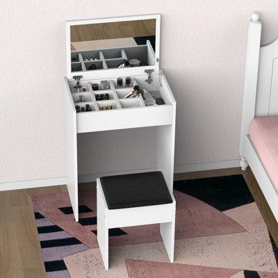 Ensemble de coiffeuse avec tabouret miroir