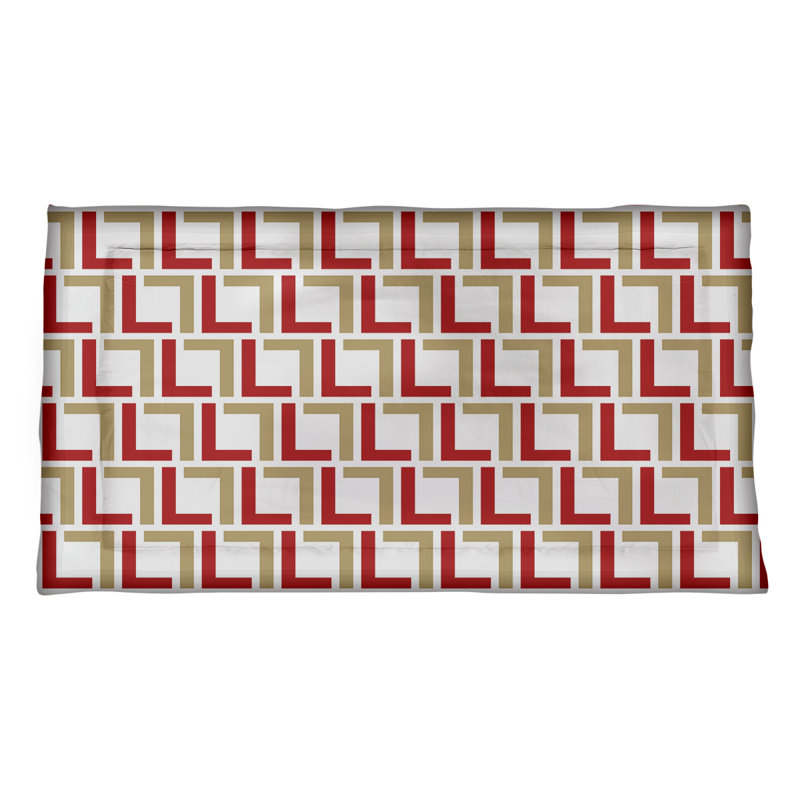 Taie décorative San Francisco, Simple / simple, double / double, grand, Microfibre, Blanc / rouge / doré