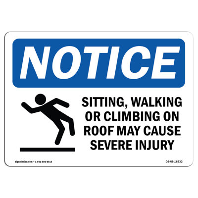 Signe de la marche ou de l'escalade sur le toit peut causer des blessures graves