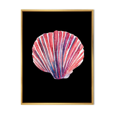 Coquillage sur fond noir - peinture