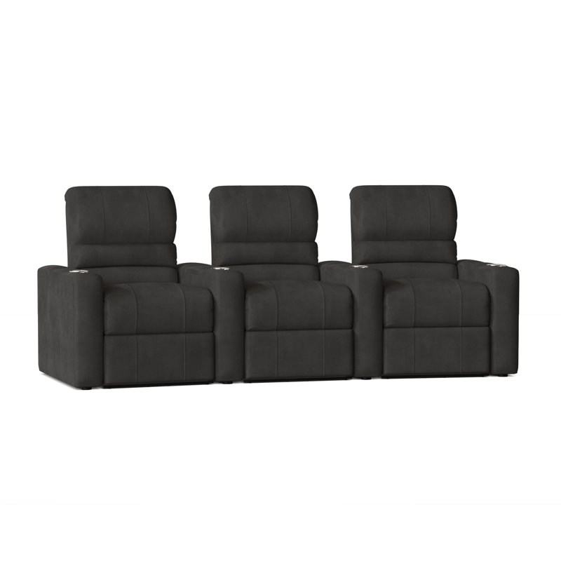 Sièges de rangée de cinéma à del bleu (rangée de 3), Anthracite Smartsuede, Manuel