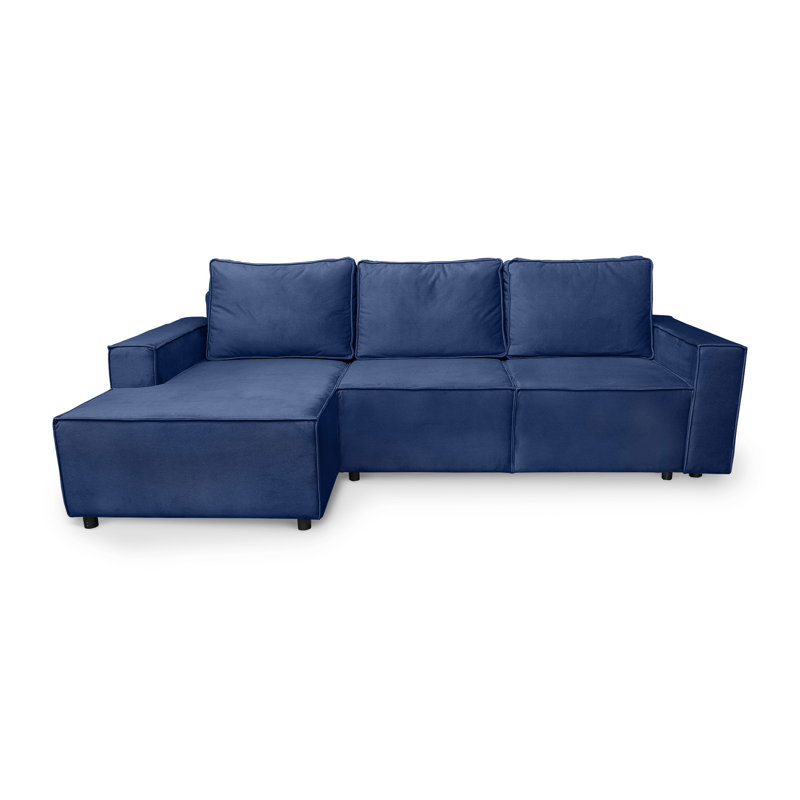 Jody 4 Seater Sofa Bed, Blue, Left Hand Facing