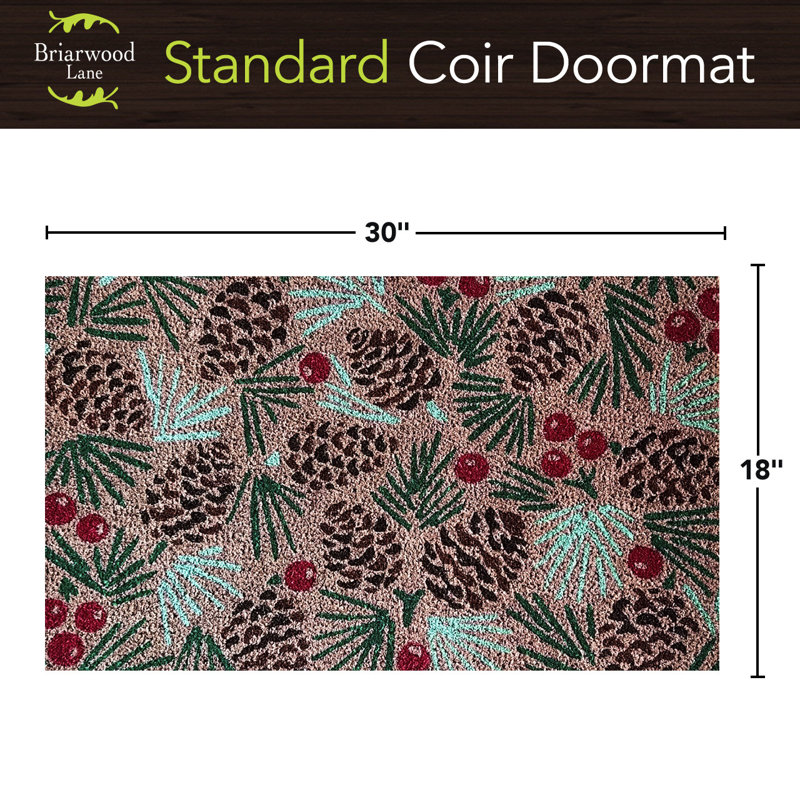 Pine Cones Coir Doormat, 18" W x 30" L