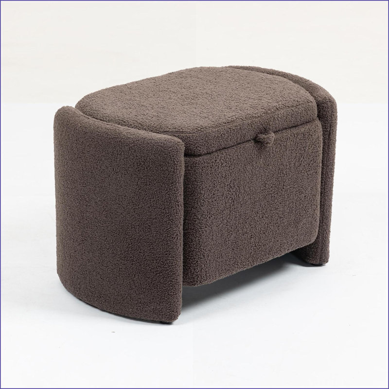 Chaise d'appoint en velours Mid Century Modern Boîte de rangement noyer brun pour le salon, la chambre à coucher et la véranda | Velours | Noyer brun