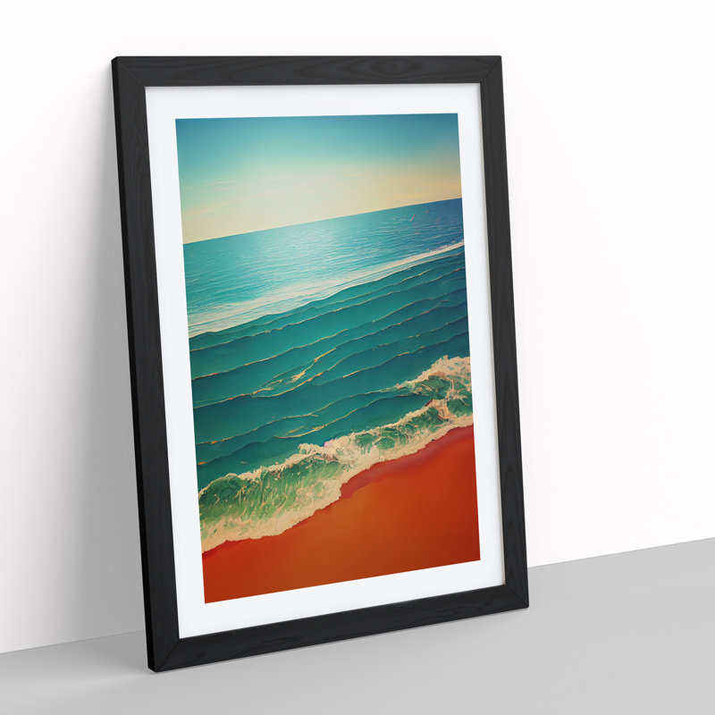 Beach Horizon - Single Picture Frame Print, Black Framed, 64cm H x 46cm W x 2cm D