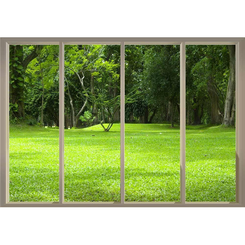 Parc rempli d'arbres sur un champ, L 66 po x l 96 po