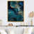Toile avec cadre flottant or