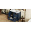 Meuble-lavabo bleu de 36 po avec lavabo en céramique lisse, structure en bois de pin massif, armoire de rangement, quatre tiroirs, pour l'entretien, un paquet de 36 po avec cadre et pieds en tache, système de tiroir, facile-33515400