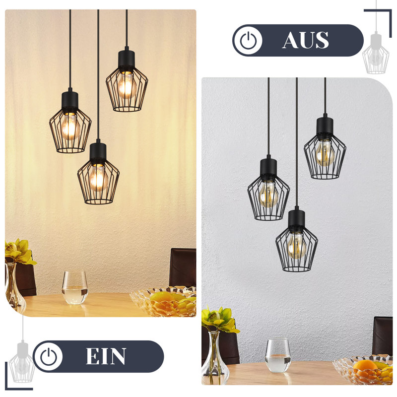 Presslie 3 - Light Matte Black Geometric Pendant