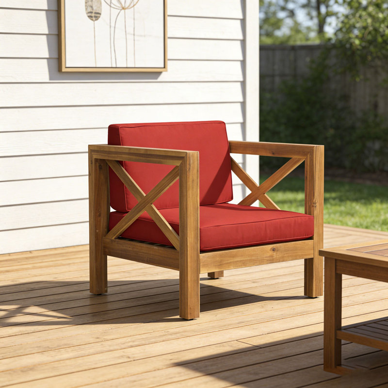 Chaise de patio pour club, Blanc, Rouge