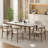 Stone Top Solid Wood Base Dining Table-610539246