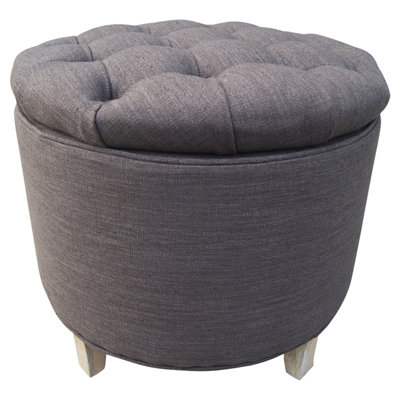 Eugenia 52cm Wide Tufted Round Solid Colour Ottoman