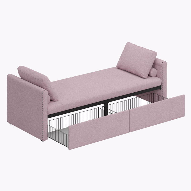 Chaise longue rembourrée Seton, Rose