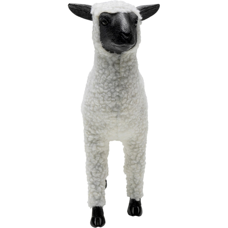 White Happy Sheep Wool Figurine