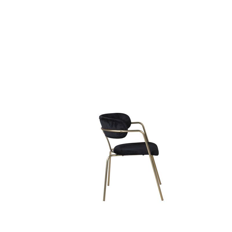 Anjanett Upholstered Armchair, Black, Brass
