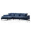 Canapé d'angle moderne avec dossier réglable, bleu marine | Cadre en bois de hêtre / aggloméré, 74,8 po x 119,6 po x 36,2 po | Tissu 100% polyester, nettoyage à sec | Comprend 5 coussins (20 x 20 et 25,6 x 11,8 po) | Design élégant et confortable-1786304322