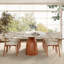 Ensemble de salle à manger 86,6 / 93,7 de style campagnard à double caisson avec table rectangulaire arrondie et chaises rembourrées-2005543306-2005543307