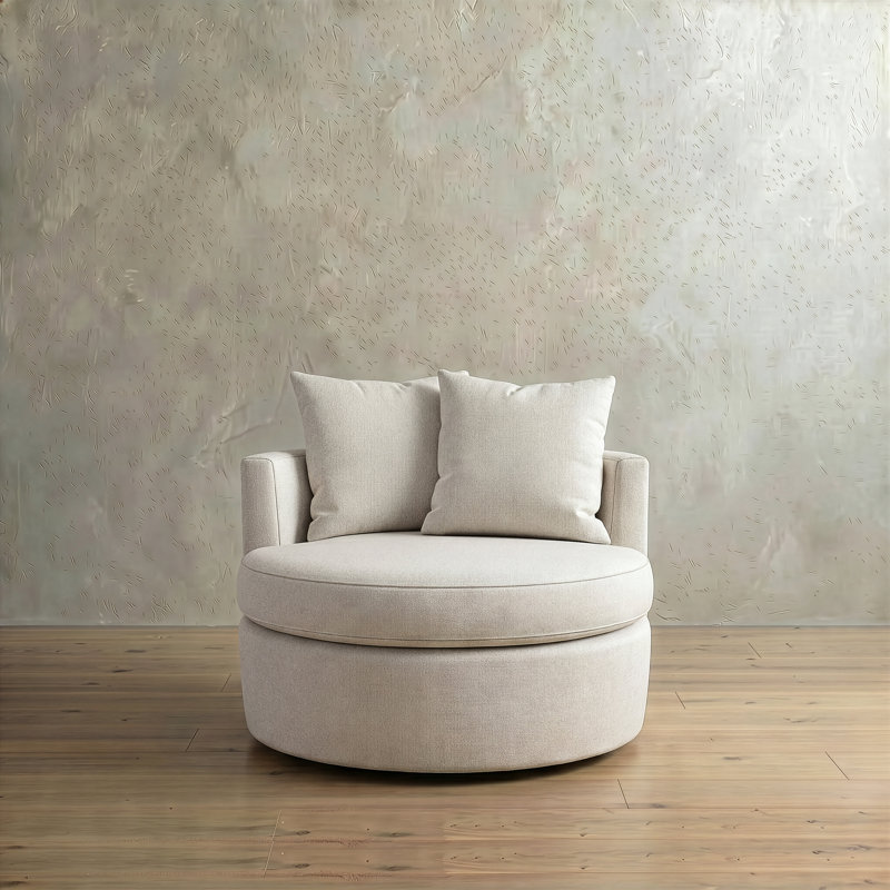 Fauteuil rembourré pivotant Dara Harlow, Huître Monique