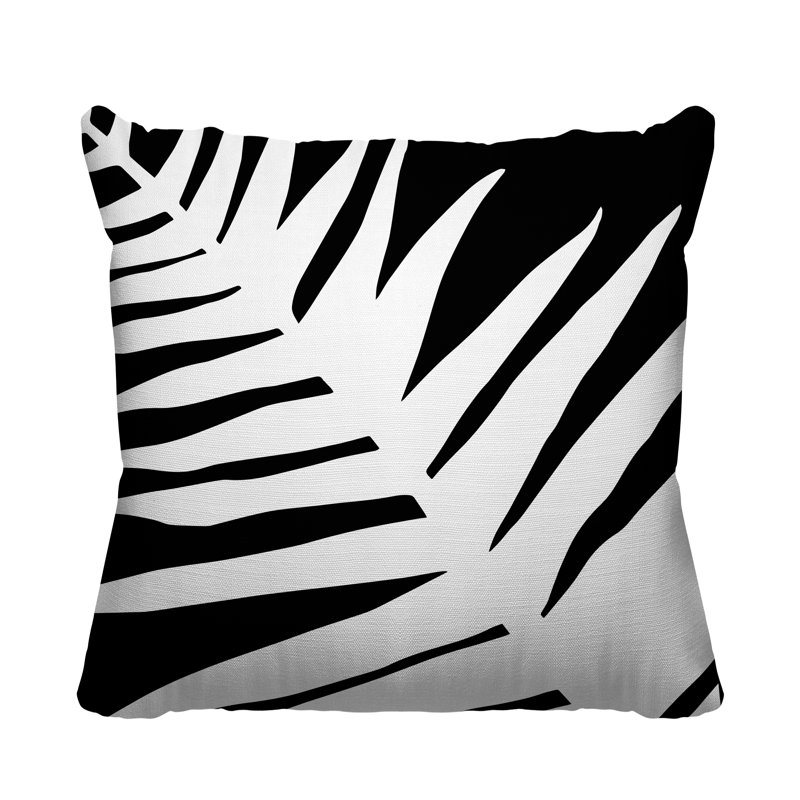Coussin décoratif intérieur / extérieur Nash, L 19 po x H 19 po, Noir