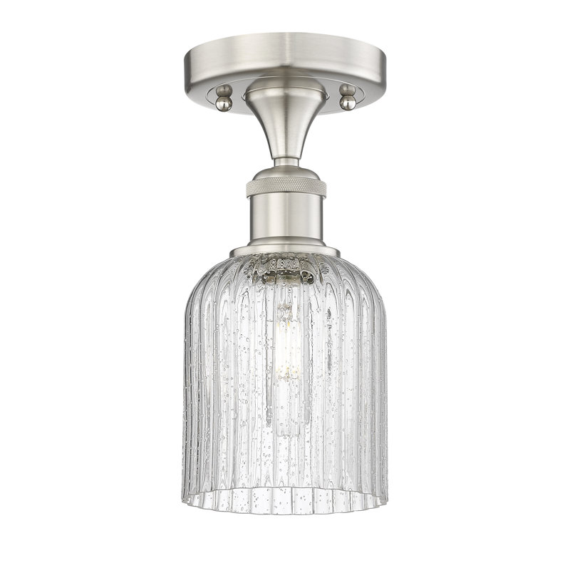 Edison - Adriena - Plafonnier semi-encastré 5 "1 lumière, Nickel satiné, Grainé