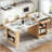 59.5" Kitchen Island with Extendable Dining Table (3 Lengths) and Double-Sided Storage – Natural-598836484