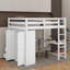 Lit mezzanine double avec bureau, tablettes et tiroirs-108395845