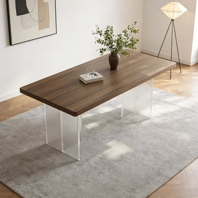 Table de salle à manger en acrylique, H 29,5 po x l 70,9 po x P 35,4 po