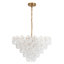 Lustre en verre texturé floral à 5 ​​niveaux, 12 lumières, 76 cm (30 po), laiton antique