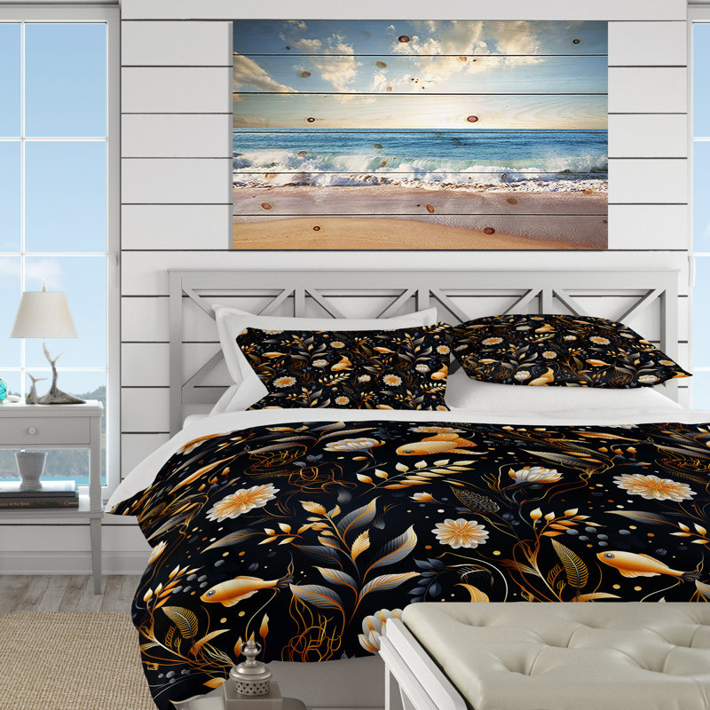 Ensemble de housse de couette Seaside Sealife Symphony Coastal Pattern I - Coastal