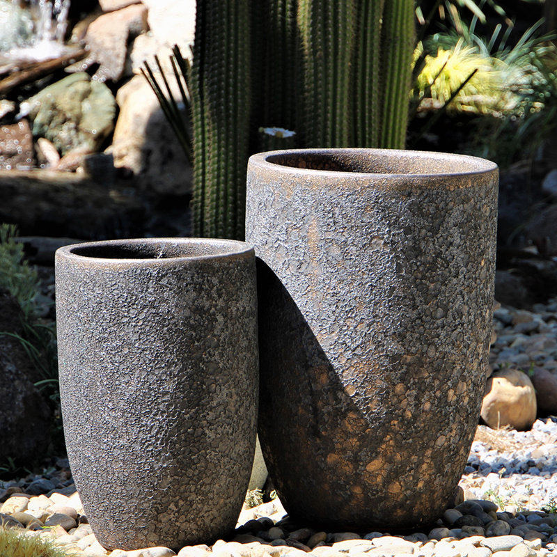 Melson Handmade Ceramic Planter, Silver