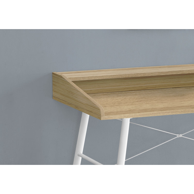 Bureau d'ordinateur, bureau personnel, ordinateur portable, tablettes de rangement, L 48 po, métal stratifié, contemporain, moderne