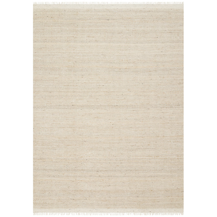Omen Geometric, Striped Area Rug in Natural