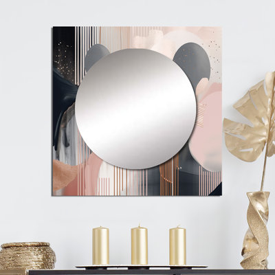 Aerilyn - Art mural miroir carré abstrait en marbre pour salle de bain
