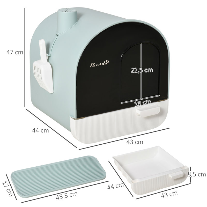 Plastic Litter Box Enclosure with Scoop