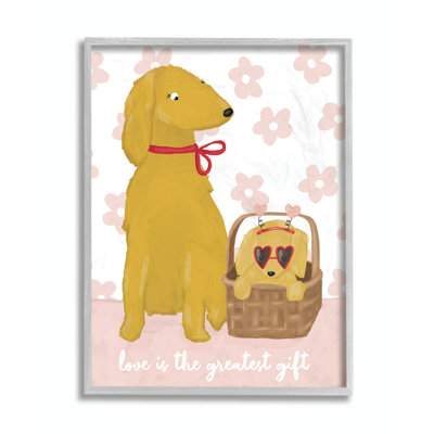 « dog family love rose yellow animal », impression