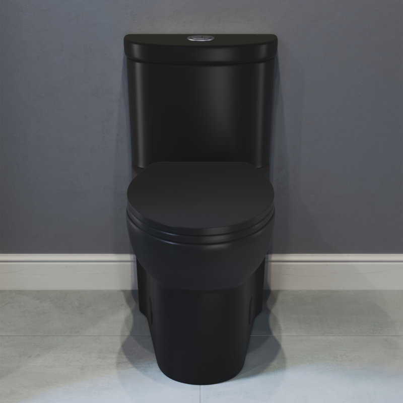Toilette allongée une pièce à double chasse Sublime - noir mat 1,1 / 1,6 gpc, Haut, Noir mat