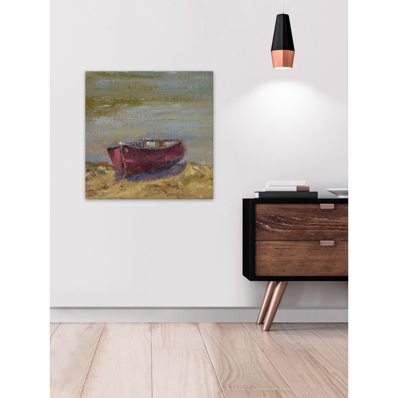 «Beached Red», reproduction d'art sur toile, H 18 po x l 18 po
