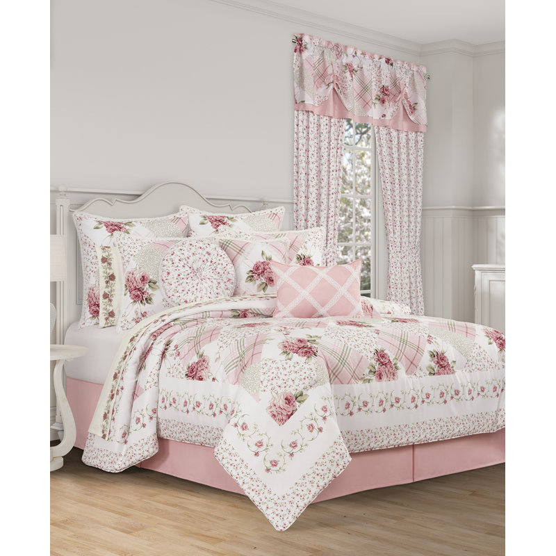 Queen Rose Cotton Patchwork Comforter Set