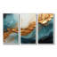 Or bleu sarcelle spirale océan - ensemble de décorations murales spirales abstraites-111764470-111764471