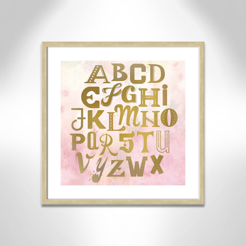 Abc Pink ', impression sur papier, Encadré de boîte champagne, H 22,5 po x l 22,5 po x P 1,18 po
