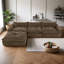 Canapé surdimensionné en chenille de 116 po avec repose-pieds et assise profonde Boneless-377089307