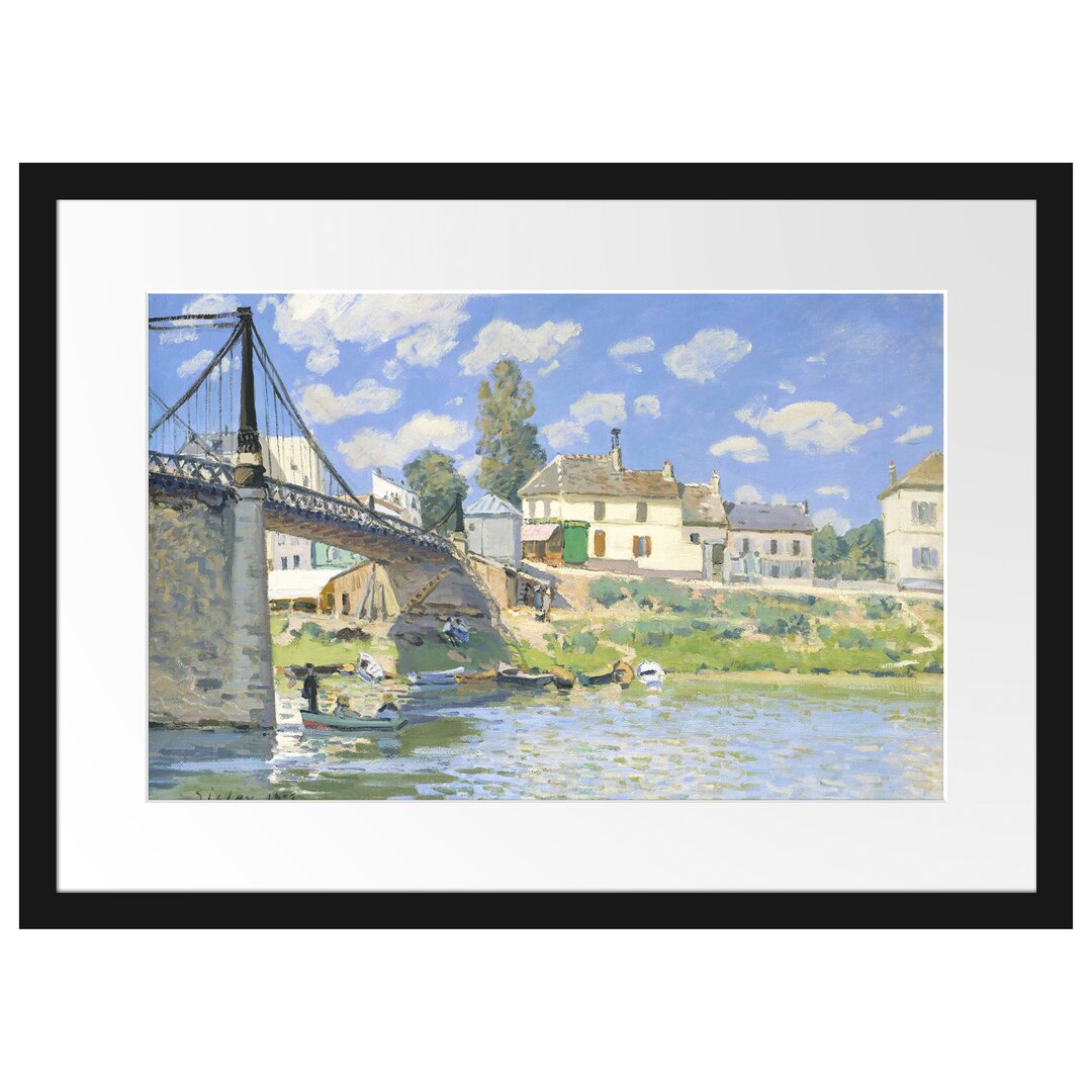 Gerahmter Kunstdruck Bridge at Villeneuve-La-Garenne von Alfred Sisley