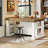 Kitchen Island With Storage Shelves, 55 Inch Kitchen Shelf With Large Worktop, Stable Wooden Structure, Farmhouse Style-1663734938