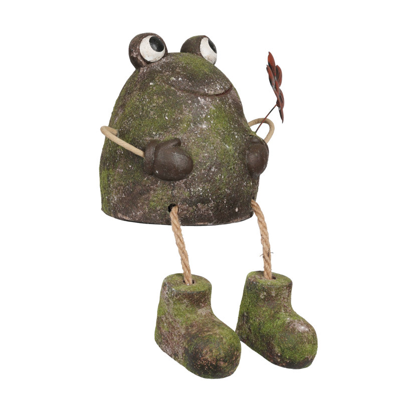 20"H Frog with Flower Garden Statue