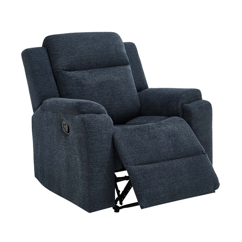 90cm Wide Chenille Standard Recliner, Blue