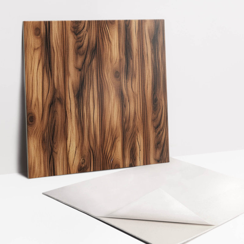 Charee 30cm x 30cm PVC Wood-Effect Tile in Brown
