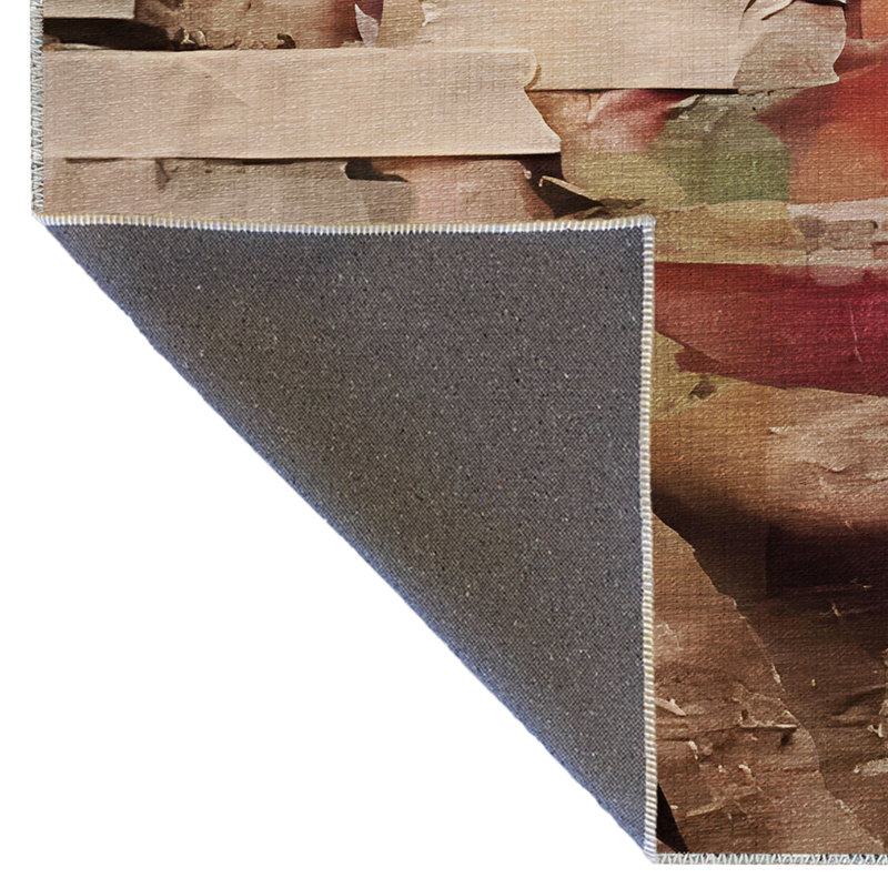 Tapis décoratif moderne à motif de portrait de femme beige et surréaliste, Rectangle 3 pi 11 po x 5 pi 10 po