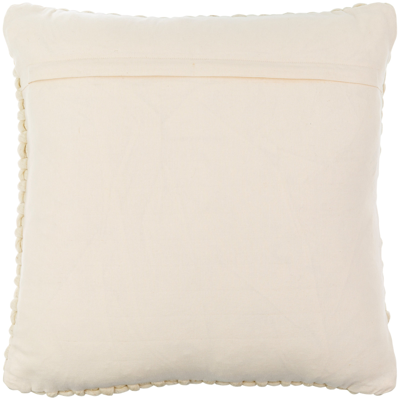 Belel Wool, Cotton Throw Pillow, Ivory, 22" x 22", Pillow Cover Only - No Insert