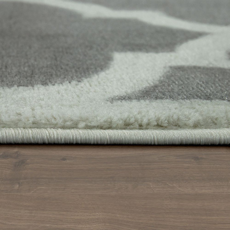 Tapis gris / crème Leenhouts, Rectangle 6 pi 7 po x 9 pi 2 po